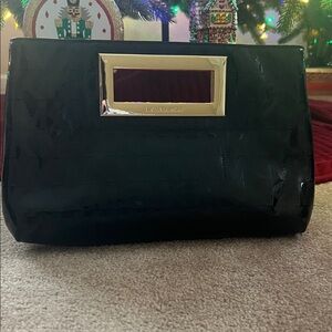 Michael Kors Black Clutch with Gold Accent